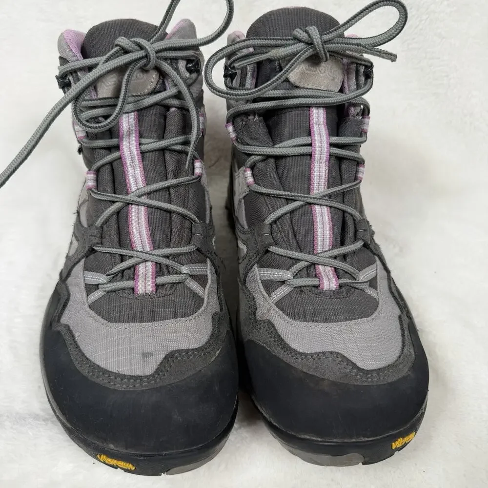 Asolo Women’s Waterproof Hiking Boots Gray Pink Vibrant Mid Ankle Size 9